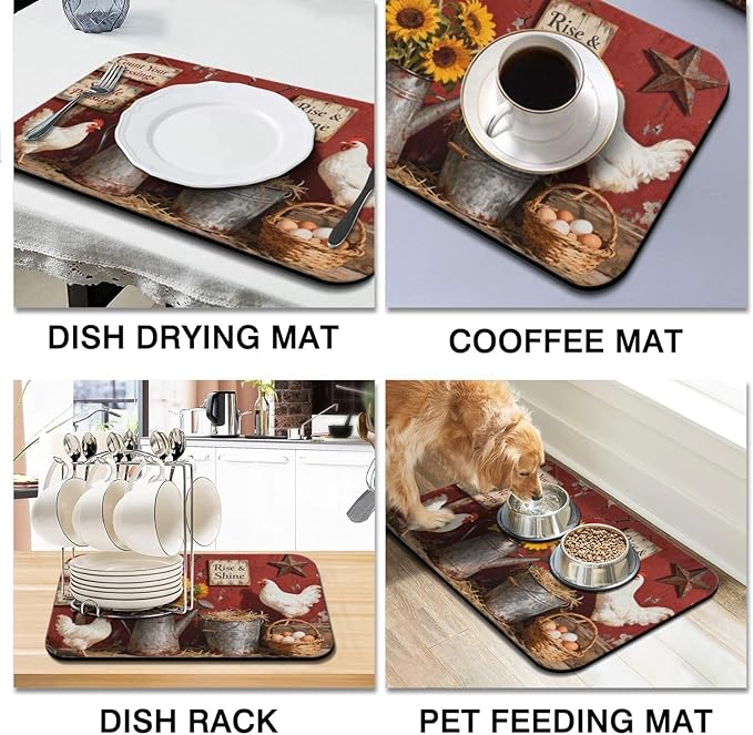 Dish Drying Mat for Kitchen Counter 2 Pack - Image 6