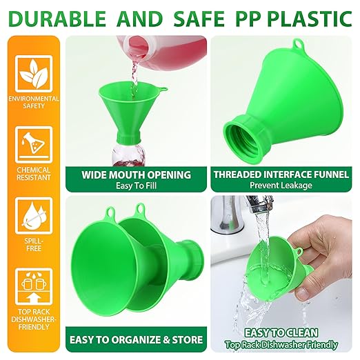 Threaded Funnel Easy Fill Funnel, Twist On Empty Spray Bottle Refill Adapter Fit - Image 3