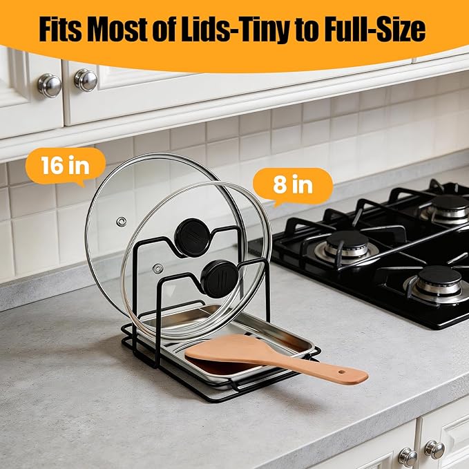 Pot Lid Holder While Cooking, 304 Stainless Steel Spoon Rest - Image 3