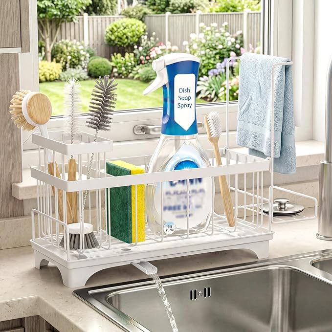 VOOWO Sponge Holder for Kitchen Sink, Compact Sink Caddy by VOOWO