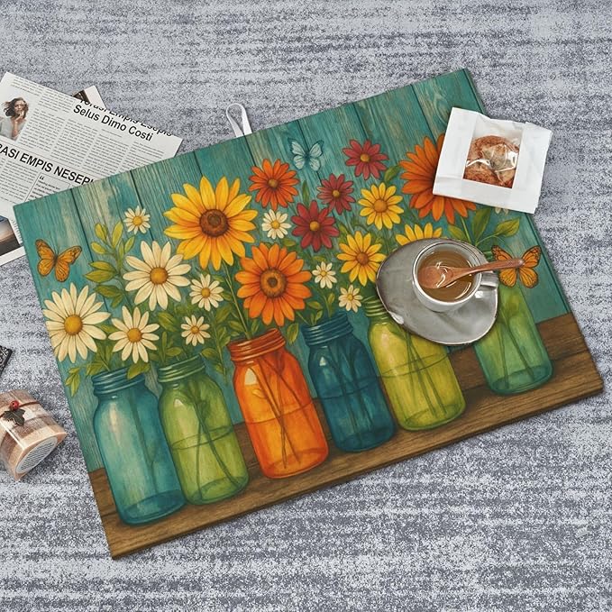 Rustic Vintage Flower Dish Drying Mats - Image 8