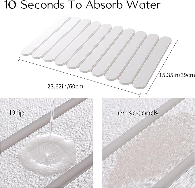 Large White Stone Dish Drying Mats - Image 2