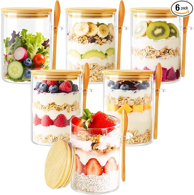 TBWIND 6 Pack Overnight Oats Containers by TBWIND