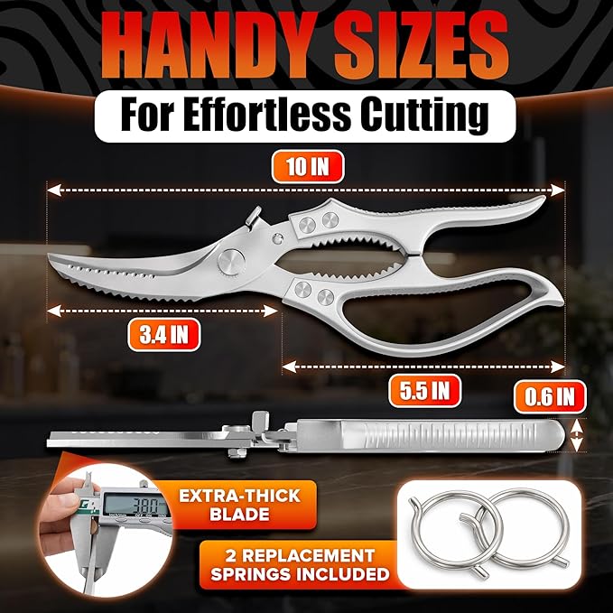Stainless Steel Poultry Shears – Heavy Duty Kitchen Shears - Image 2