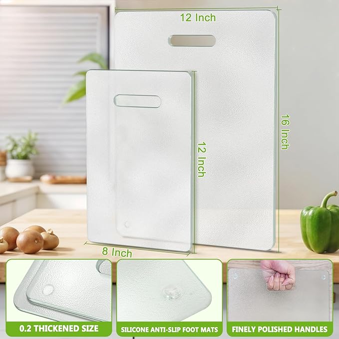 Tempered Glass Cutting Board for Kitchen, Plastic Free, Scratch Resistant - Image 6