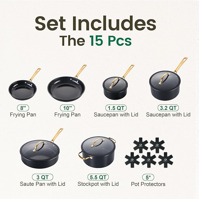 Chef Power Ceramic Cookware Sets, Cookware Set - Image 2