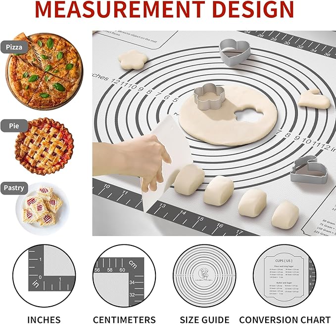 Silicone Baking Mat with Measurement, Non Stick Siliocne Pastrty Mat - Image 2