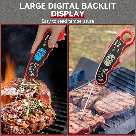 QPEUIM Meat Thermometer Digital Instant Read Thermometer Waterproof Food - Image 7
