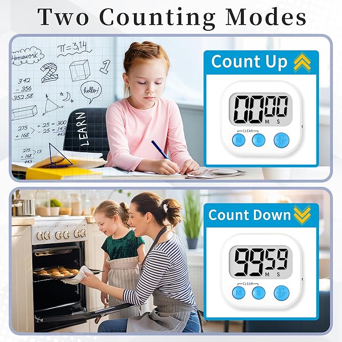ZILLEEN 12 Pack Kitchen Timers for Cooking Digital Classroom Timers for Kids - Image 4