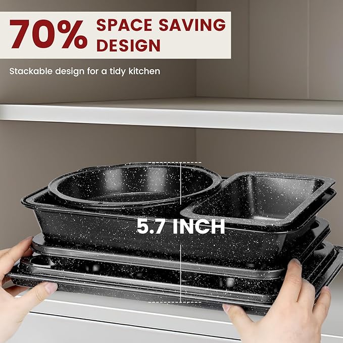 Terlulu 10-Piece Baking Pans Set, Bakeware Sets Nonstick, Baking Set - Image 7