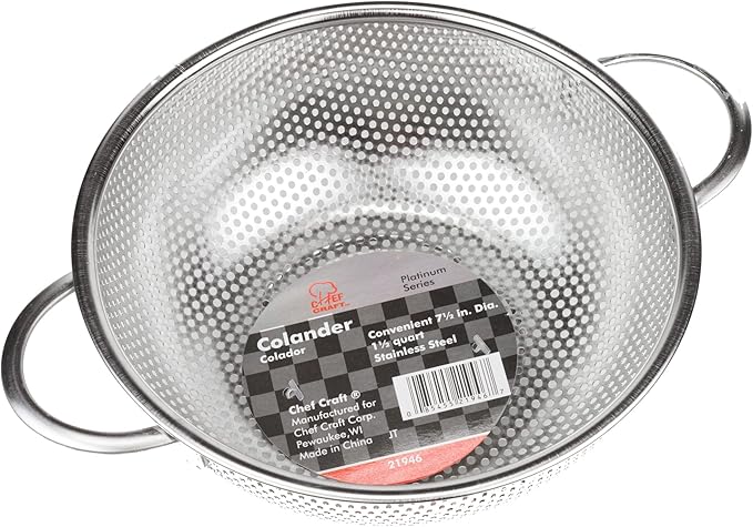 Chef Craft Select Microperforated Colander, 1.5 quart, Stainless Steel - Image 2