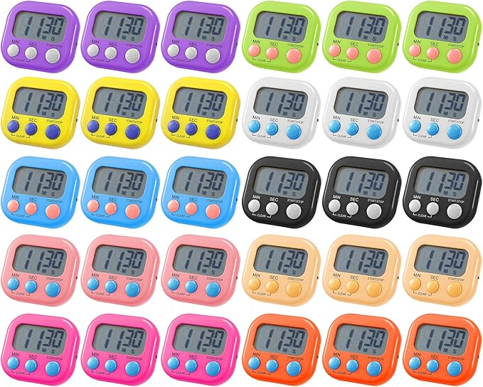 Weewooday 30 Pcs Large Classroom Timers Stopwatch Magnetic Kitchen Digital by Weewooday