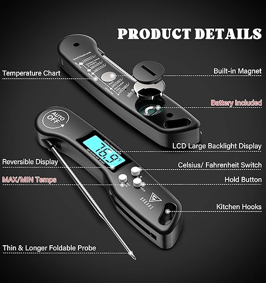DOQAUS Digital Meat Thermometer, Instant Read Food Thermometer - Image 9