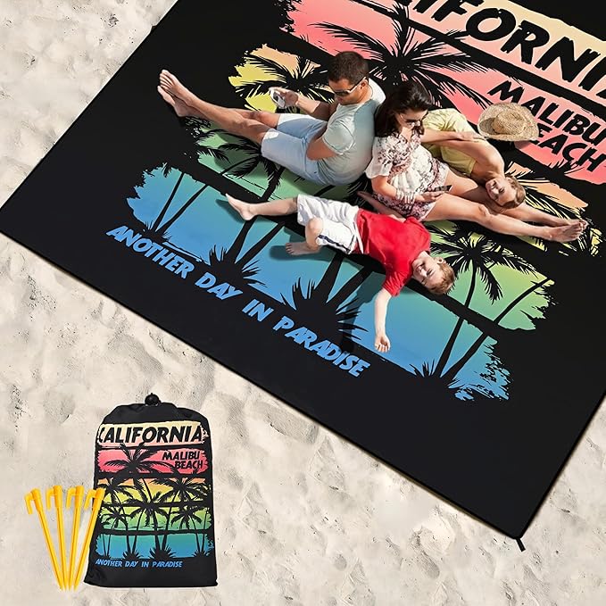 HIHOHO Beach Blanket Waterproof Sandproof Extra Large Beach Mat 79" X - Image 6