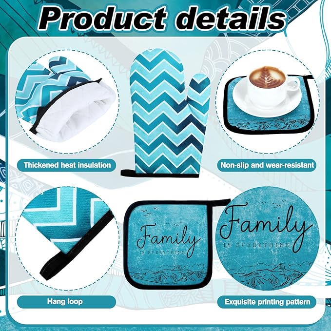 Fourluoo 10 Pcs Landscape Kitchen Dish Towels Rugs Oven Mitts and Pot Holders - Image 5