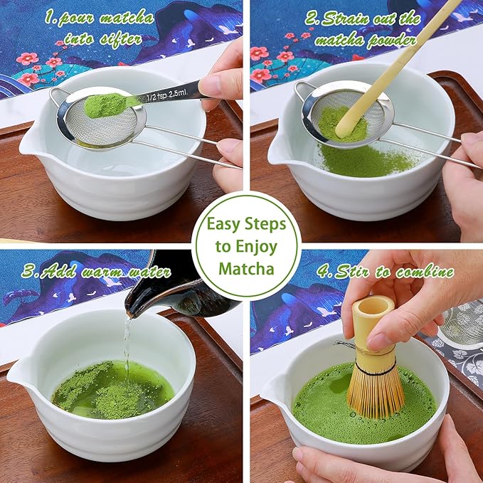 Matcha Whisk Set, Matcha Kit, Whisk Made from 100% Natural Bamboo, 11-component - Image 3