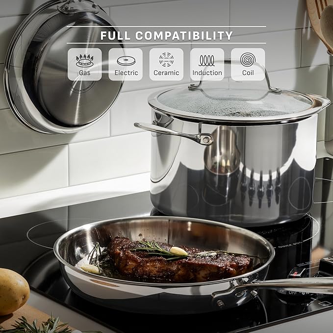 T-Fal Pro Tri-Ply Stainless Steel Cookware Set, 3-Piece Induction Cookware - Image 5