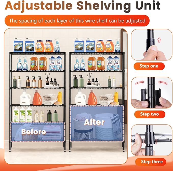 BestOffice | 6-Tier Wire Storage Shelves - Image 7