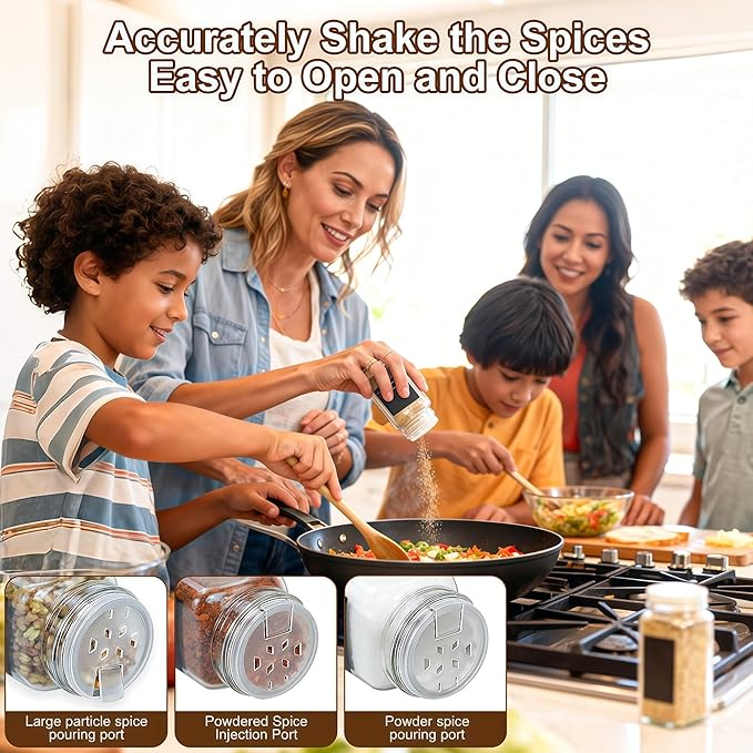 36 Glass Spice Jars with Label-4oz Spice Containers with Pink Lids and Shaker - Image 5