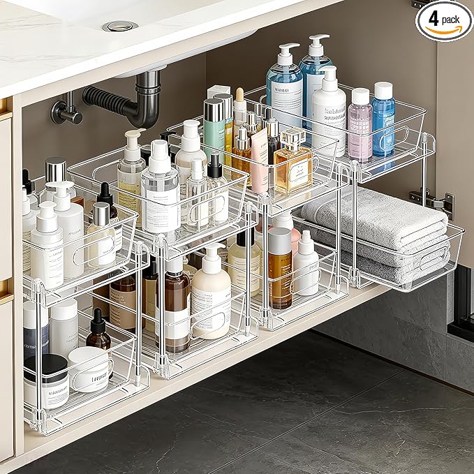 2 Tier Under Sink Organizer Bathroom Organizers and Storage by FAMOVELL