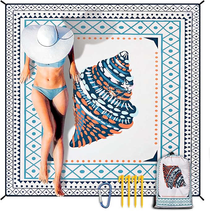 HIHOHO Beach Blanket Waterproof Sandproof Extra Large Beach Mat 79" X by HIHOHO