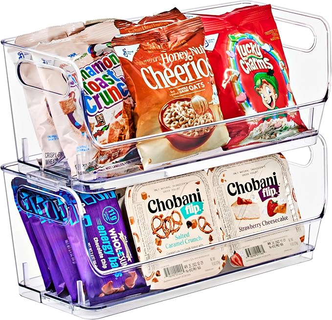 Sorbus Stackable Storage Bins Open Front, Pantry Bins - Image 2
