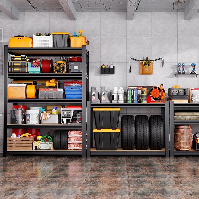 Set of 2 71"H Garage Shelving-5 Tier Garage Storage Shelves, Adjustable Heavy - Image 2