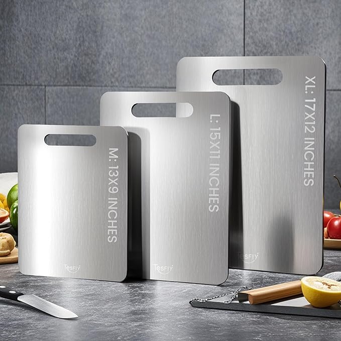 Titanium Cutting Board Set of 3, 100% Pure Titanium Food Grade Kitchen Chopping - Image 6
