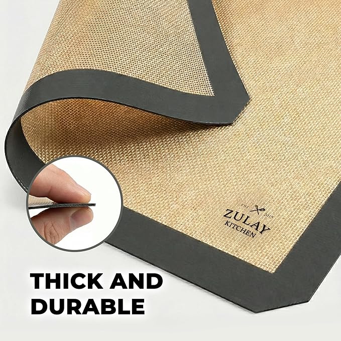 Zulay Kitchen Silicone Baking Mat Set – 2-Pack 16.5″ × 11.6″ Reusable Non-Stick - Image 6
