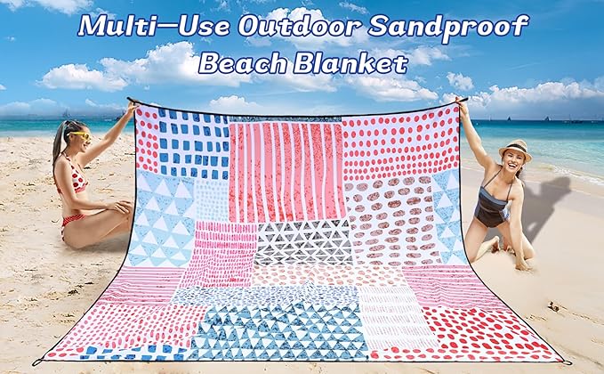 HIHOHO Beach Blanket Waterproof Sandproof Extra Large Beach Mat 79" X - Image 6