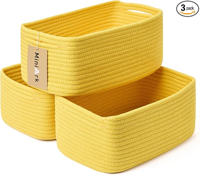 MiniArk Small Storage Baskets for Organizing | Closet Organizer Bins | Shelf by MiniArkStorageBasketsHome