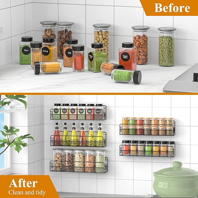 Wall Mounted Spice Rack Organizer, Pantry Door Organizer & Hanging Storage - Image 8