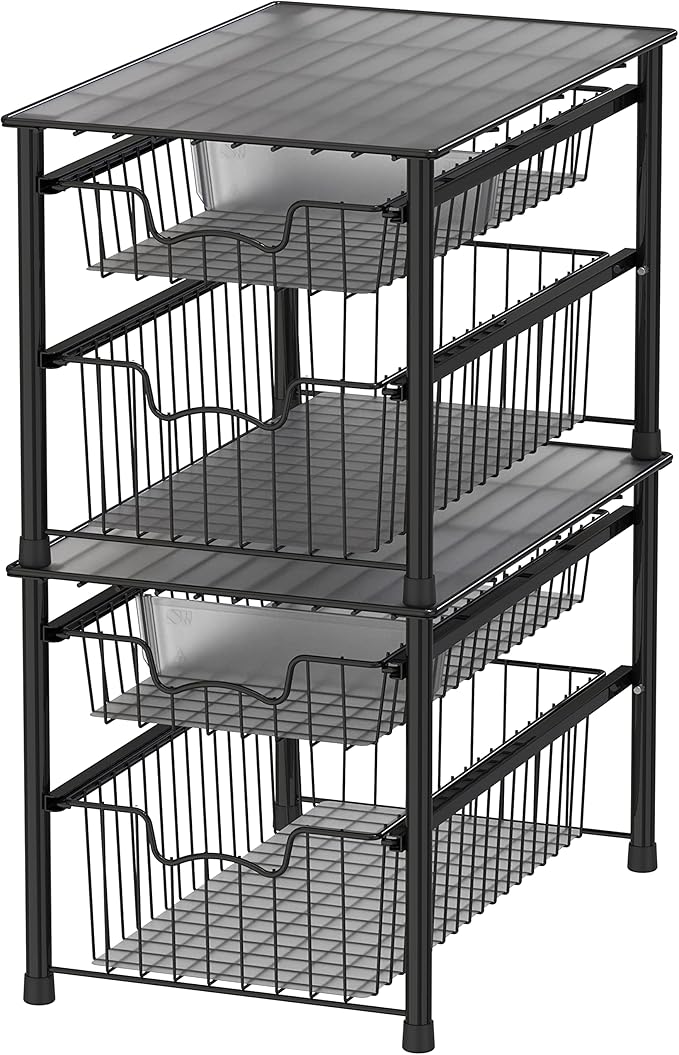 Simple Houseware Stackable Sliding Basket Organizer Drawer - Image 8