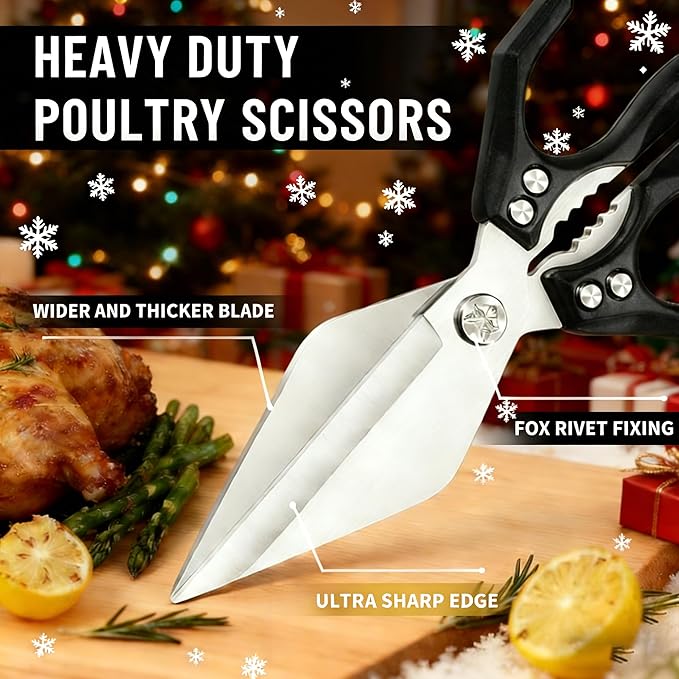 Seattleget Multifunctional Heavy-Duty Kitchen Shears, Chicken Bone Scissors - Image 4