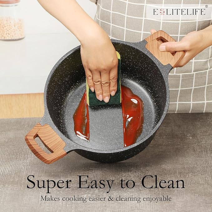 ESLITE LIFE Nonstick Cookware Sets, Compatible - Image 6