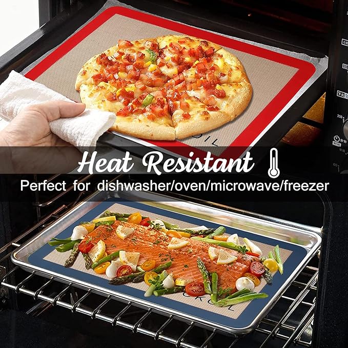 Silicone Baking Mat Large Baking Mat Set of 3-2 Half Sheets 16.5" x 11.6" +1 - Image 5
