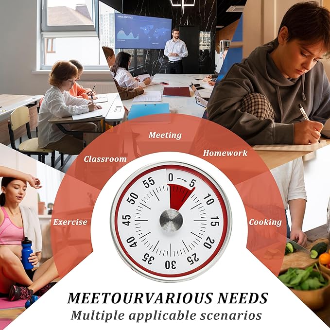 Kitchen Timer for Cooking, Chef Cooking Timer Clock, Visual Timers, 60-Minute - Image 3