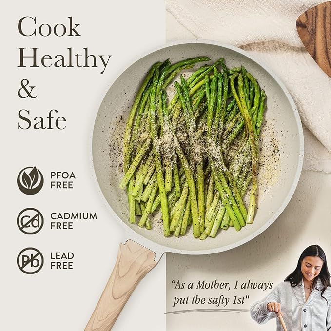 CAROTE Non Stick Frying Pan Skillet, Omelet Pan, Healthy Non Toxic Granite Chef - Image 4