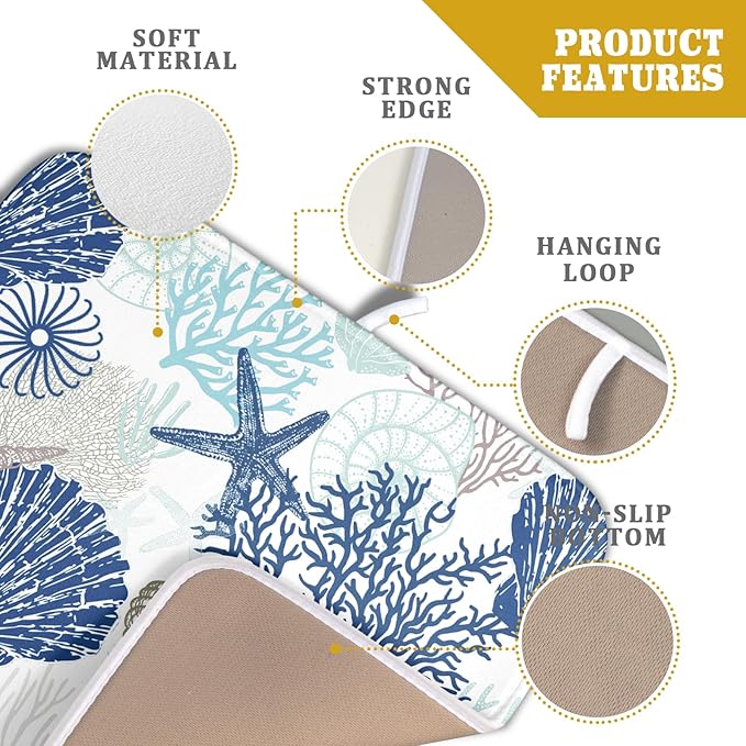 Summer Navy Blue Dish Drying Mat - Image 4