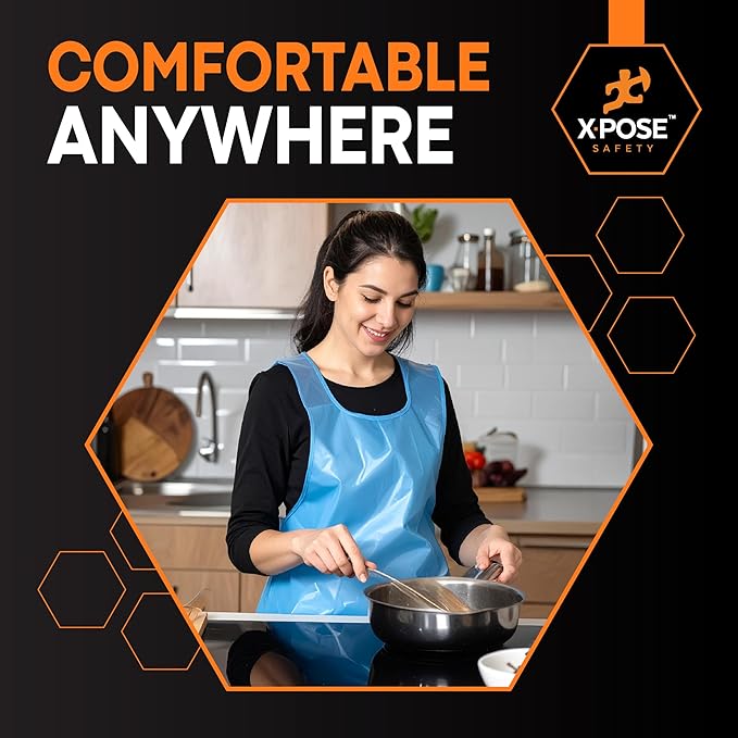 Xpose Safety 3000 Blue Plastic Disposable Aprons - Image 6