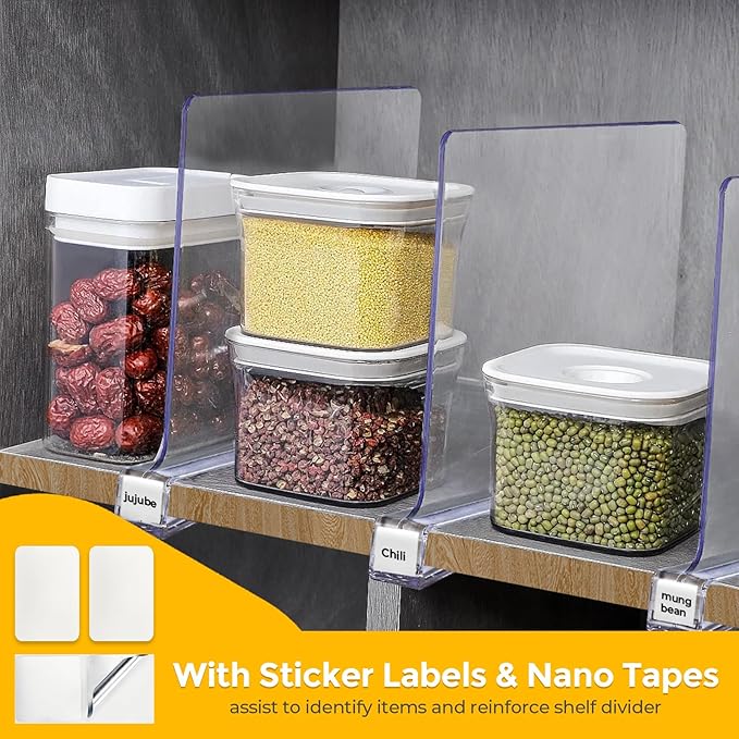 JOY DECOR 12 Pack Acrylic Clear Shelf Dividers - Image 4