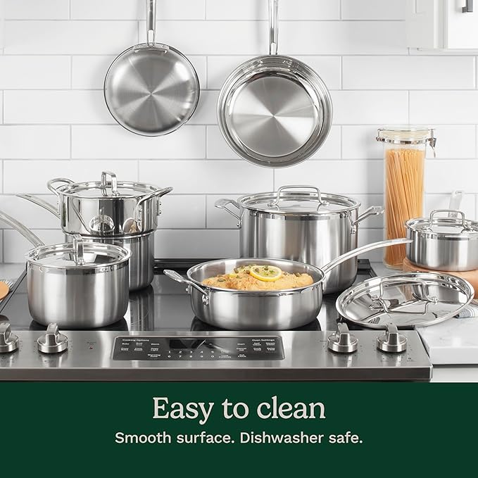 Cuisinart 12-Piece MultiClad Pro Triple Ply Stainless Stainless Steel Pots and - Image 5