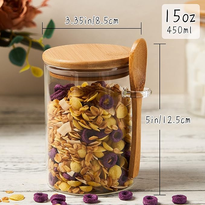 Glass Sugar Container with Spoon - Image 3