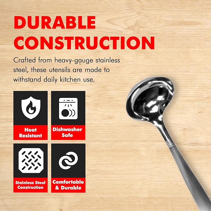 Chef Craft Select Cooking Ladle, 11.5 inch, Stainless Steel - Image 2