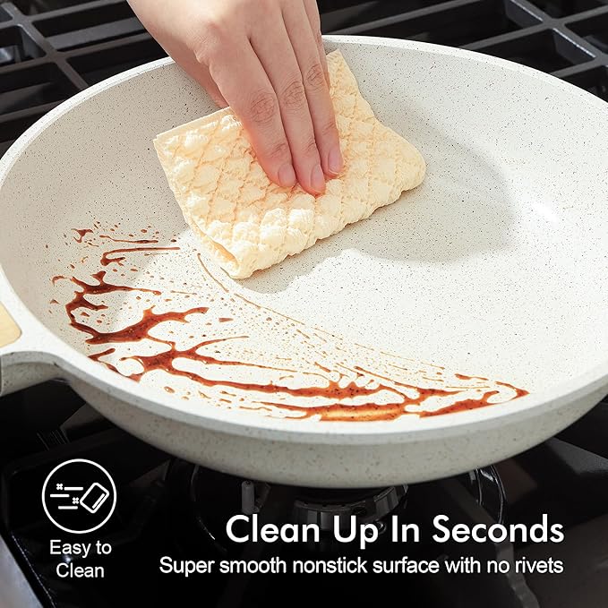 SENSARTE Nonstick Ceramic Frying Pan Skillet, 10 Inch Omelet Pan, Healthy Non - Image 4
