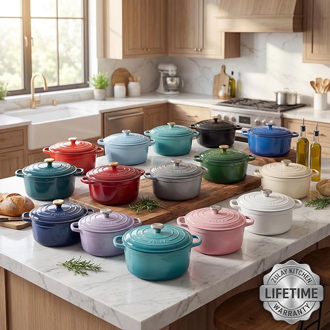 Zulay Kitchen 7.7 Quart Enameled Cast Iron Dutch Oven Pot - Image 8