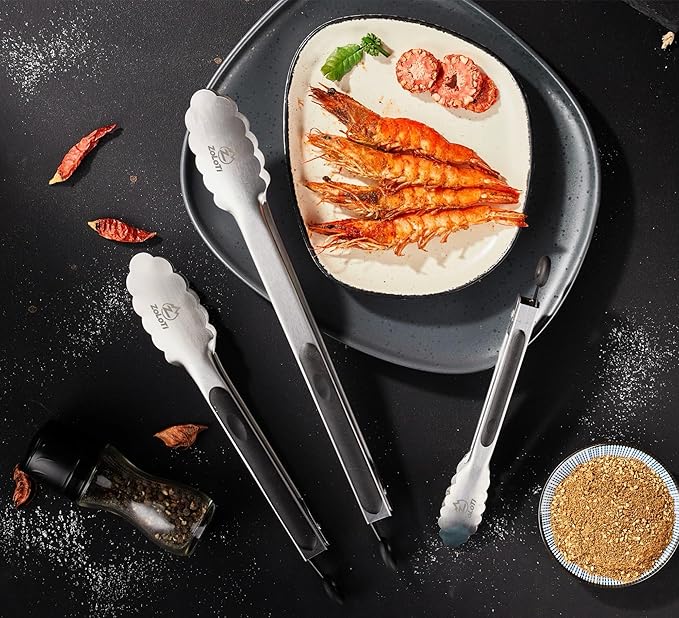 3 PCS Kitchen Tongs Set, Stainless Steel - Image 2