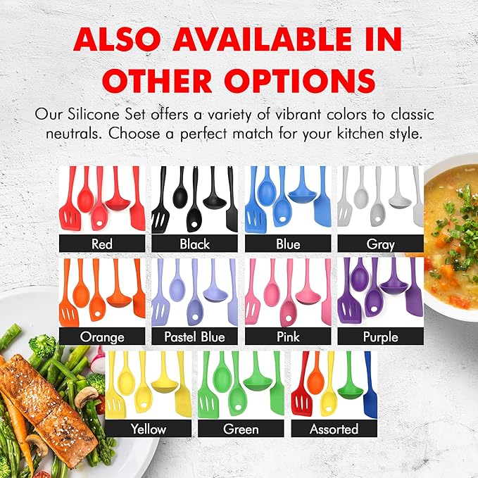 Chef Craft Premium Silicone Kitchen Tool and Utensil Set, 5 Piece - Image 7