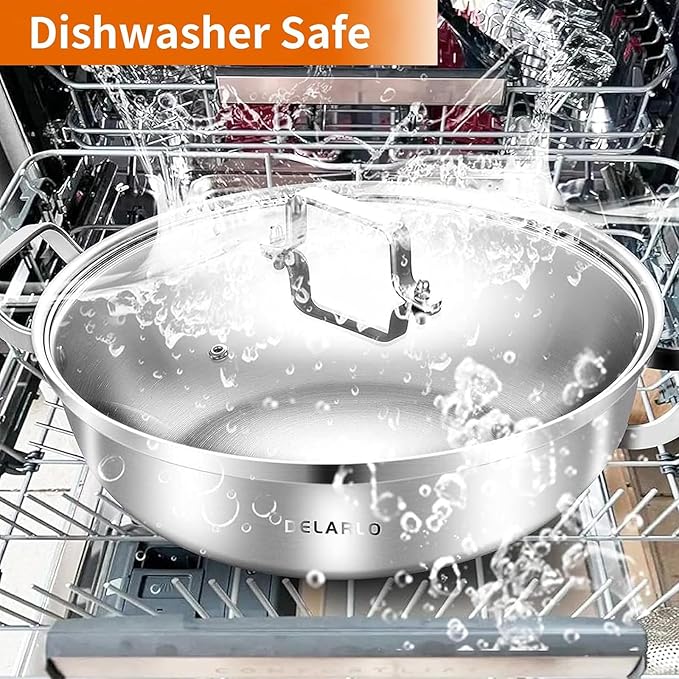 Delarlo Tri-Ply Stainless Steel Hot Pot 14 inch Everyday pan - Image 5