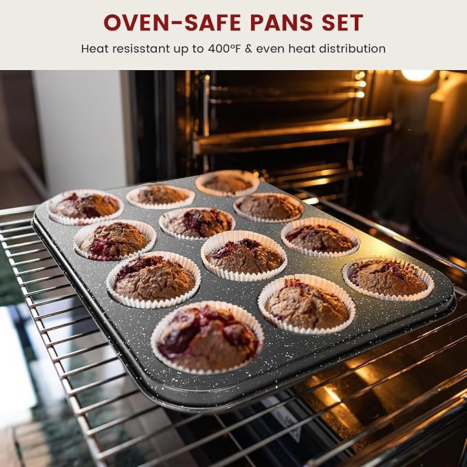 Terlulu 10-Piece Baking Pans Set, Bakeware Sets Nonstick, Baking Set - Image 4
